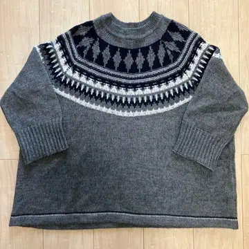 쉽스 애니 노르딕 무늬 스웨터 그레이