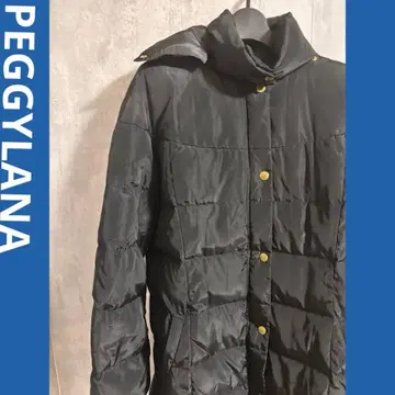PEGGYLANA 후드 부착 블랙 다운 자켓