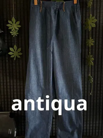 데님 블루 와이드 팬츠 허리밴딩