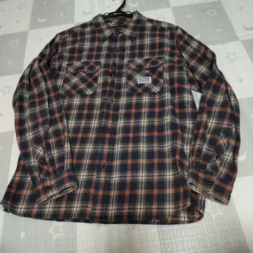 백 채널 체크 무늬 긴팔 셔츠 M