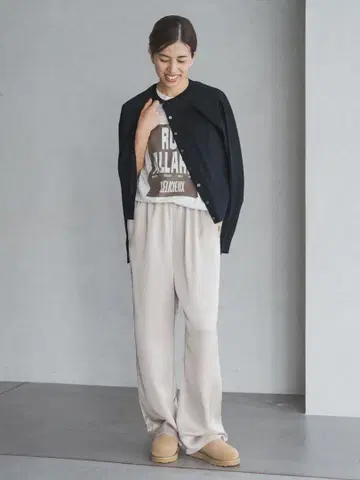 이에나 IENA 더블 새틴 릴랙스 팬츠