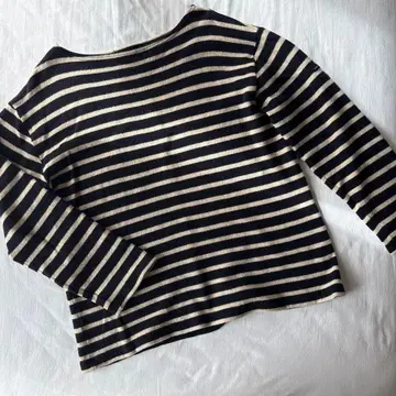 세인트 제임스 더블 페이스 스웨터 아이보리 x 네이비 보더 T5