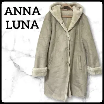 [ ANNA LUNA ] 페이크 무스탕 후디 코트 무스탕 코트