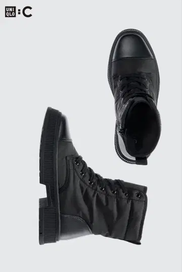 유니클로:C 패디드 레이스업 부츠 블랙 24.0