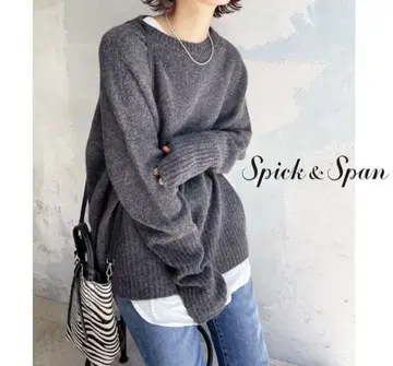 Spick & Span 그레이 니트 스웨터 긴팔