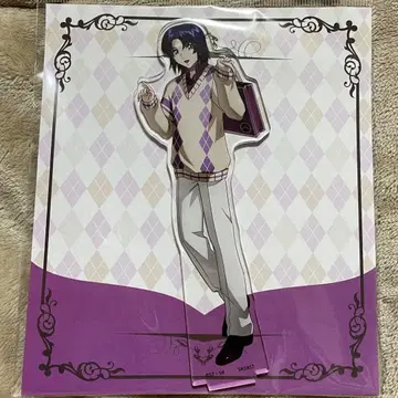 아크릴 스탠드 보라색과 화이트 다이아몬드 패턴