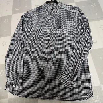 백 채널 체크 무늬 버튼 다운 셔츠