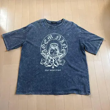 A'GEM/9 다크 블루 T셔츠 빅 실루엣