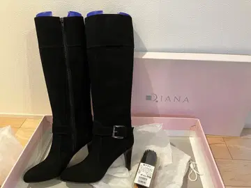 DIANA 블랙 스웨이드 롱 부츠 24.5cm