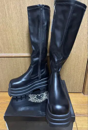 통굽 부츠 블랙 코스프레