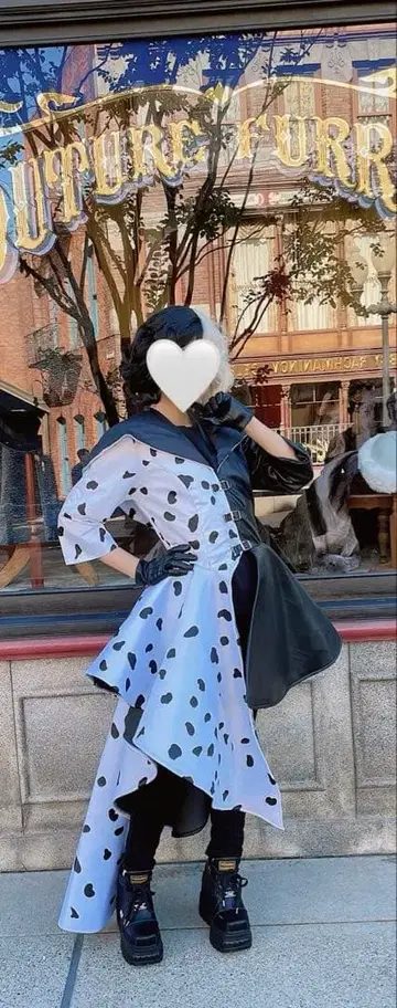크루엘라 코스프레 의상 가발 D할로
