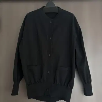 스터닝 루어 하이 트위스트 니트 블루종 가디건 시어 M 블랙