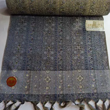 옷감 특선 실크 명주 옷감 블루 계열 무늬 안쪽은 옐로우 계열