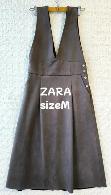 ZARA 그레이 스웨이드풍 올인원 원피스