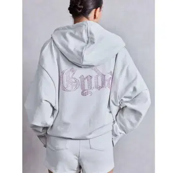 GYDA 큐빅 라메 후드티 후드티