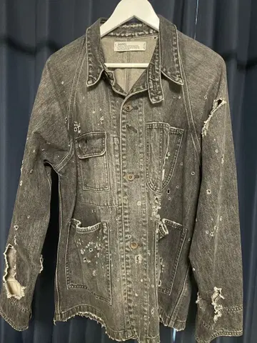 다이리쿠 Damage Denim Cover All L 사이즈 그레이