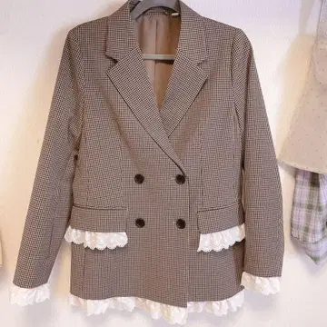 GU 더블 브레스트 체크 자켓 리메이크