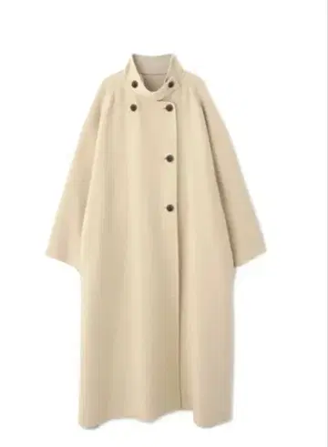 베이지 더블 버튼 롱 코트