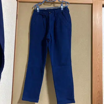 네이비 나염 안감 원단 기모 팬츠 S 사이즈