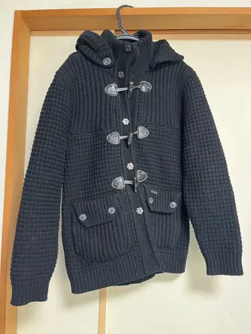 Bark 후드 부착 더플 코트 다크 그레이