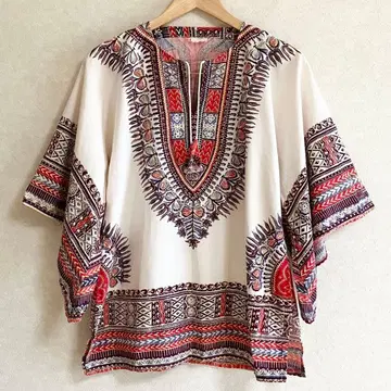 70s 빈티지 상의 구제 의류 파키스탄 면 인도 면