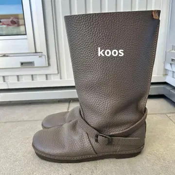 koos 코스 가죽 미디엄 부츠 다크 그레이