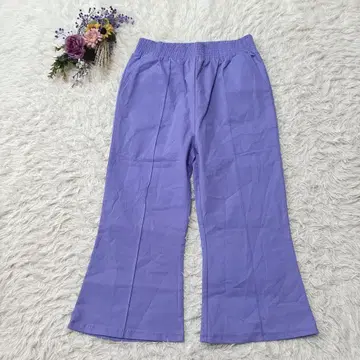 큰 사이즈 3L 새상품급*푸뉴즈 스트레치 플레어 팬츠 허리밴딩 퍼플