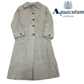 Aquascutum (아쿠아 스큐텀) 울 실크 롱 코트/베이지