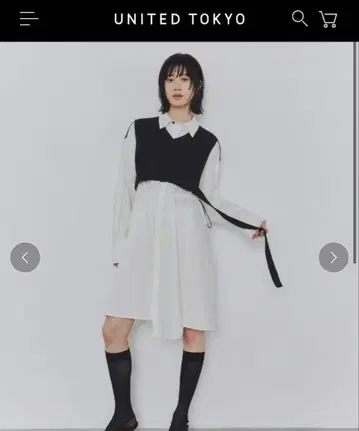 UNITED TOKYO 니트 도킹 튜닉 셔츠 원피스