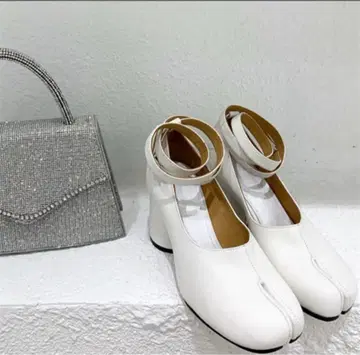 화이트 타비 하이힐 웨딩 브라이덜 슈즈