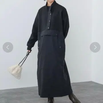 빔즈 이소재 아노락 원피스 블랙