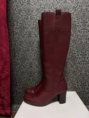 에스페란자 ESPERANZA 버건디 홍차 롱 부츠 7cm 힐