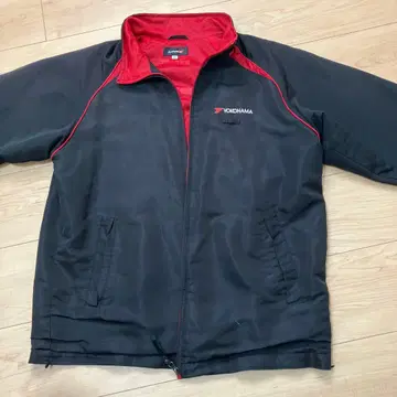 YOKOHAMA 나일론 자켓 블랙/빨간색