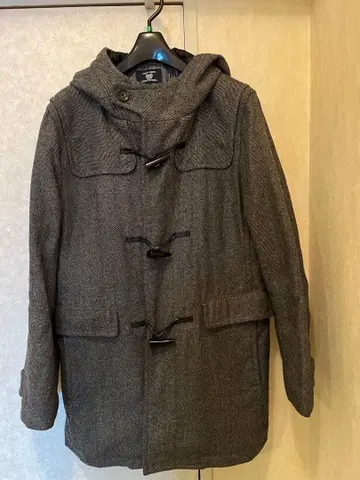 그레이 더플 코트 울 혼방