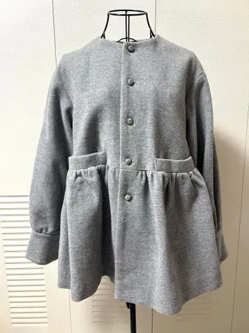 그레이 / 노카라 자켓 / 캐시미어 혼방