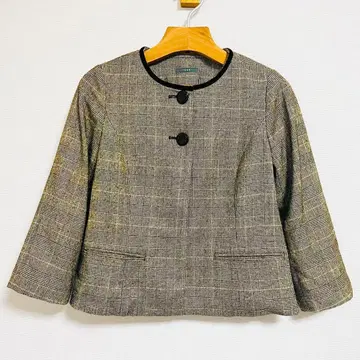 이에나 IENA 자켓 상의 가디건 라메 체크 노카라