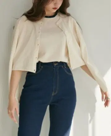 TINA:JOJUN 오가닉 코튼 앙상블 가디건 화이트