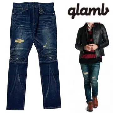 glamb 데미지 가공 스트레치 사루엘 바이커 데님 팬츠 2