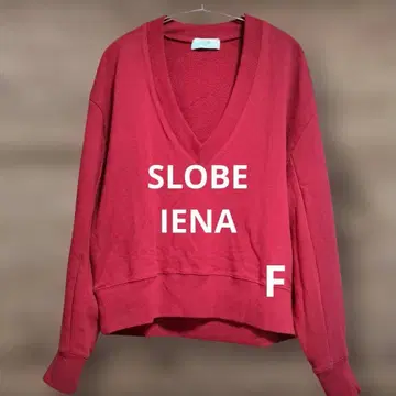 SLOBE IENA 빨간색 깊은 V넥 크롭 맨투맨 사이즈 F