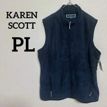 택 포함 KAREN SCOTT 플리스 베스트 네이비 PL 카렌스캇