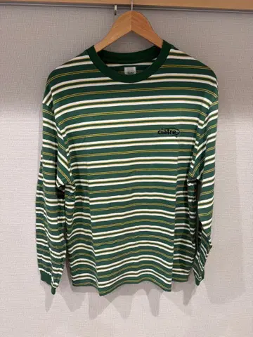ciatre 스트라이프 긴팔 T셔츠 그린