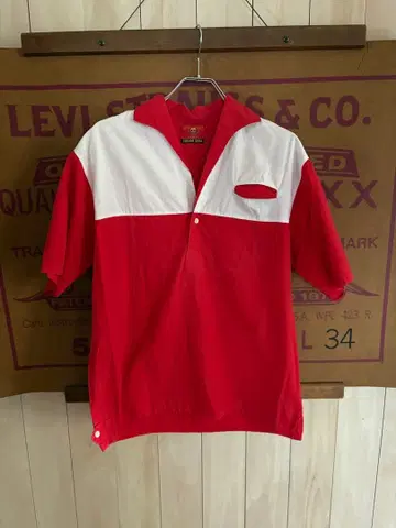 CREAM SODA 이탈리안 칼라 셔츠 화이트 레드 당시 물건