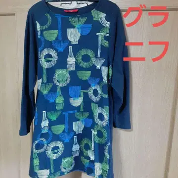 graniph 기하학 패턴 긴팔 튜닉