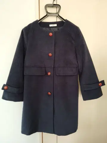 네이비 버튼 코트 L 사이즈