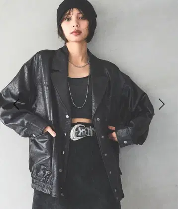 당일 발송 가능! PAGEBOY 라이트 페이크 레더 블루종