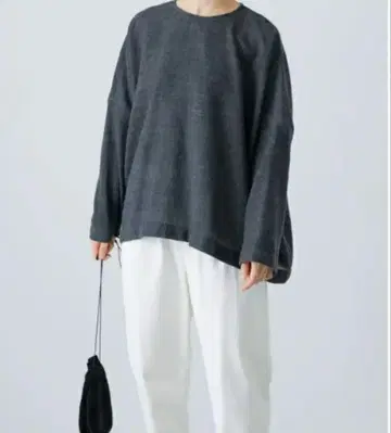 카구레*울 거즈 와이드 풀오버*차콜