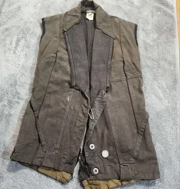 마크 루비안 다크 브라운 코튼 슬리브리스 빈티지 베스트 M