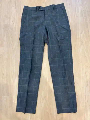 [ 가격 인하 가능 ] 그린 라벨 릴랙싱 슬랙스 체크 그레이 XS