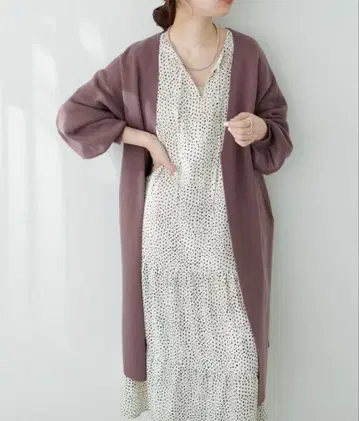 택 포함 내추럴 꾸뛰르 니트 코디 가디건