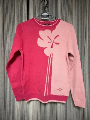 Callaway 꽃 패턴 니트 M 사이즈 울 혼방